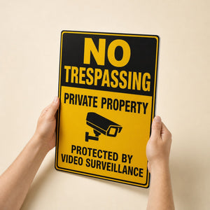 Aluminum Signs held in hand showing its 18 x 24 inches size