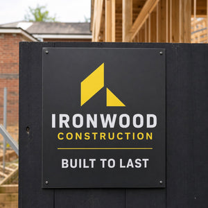 Aluminum Signs in use - fixed to the hoarding at a residential building site