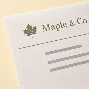 Close-up of the clean offset printing on Custom Envelopes