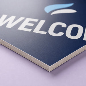 Close-up of the direct-print rigid substrate on Display Boards 40pt