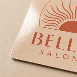 Close-up of the gloss laminate film on Gloss Laminated Postcards