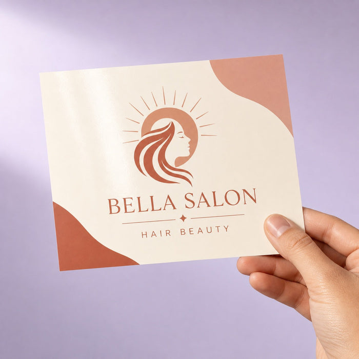 Gloss Laminated Postcards held in hand showing its 4 x 6 inches size