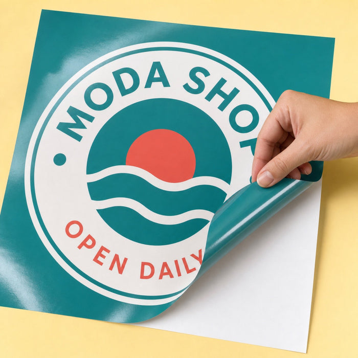Glossy Adhesive Vinyl held in hand showing its 12 x 12 inches size