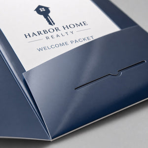 Close-up of the gloss UV coating on Glossy Presentation Folders