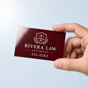High-Gloss Business Cards held in hand showing its 3.5 x 2 inches size