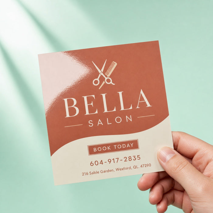 High-Gloss Postcards held in hand showing its 4 x 6 inches size