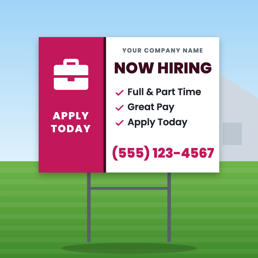 Now Hiring Yard Sign Design 2
