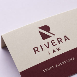 Close-up of the matte finish and clean fold on Matte Folded Business Cards
