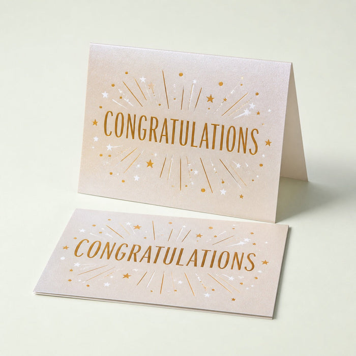 Pearl Paper Greeting Cards, 14pt pearl metallic stock, shown in an alternate use