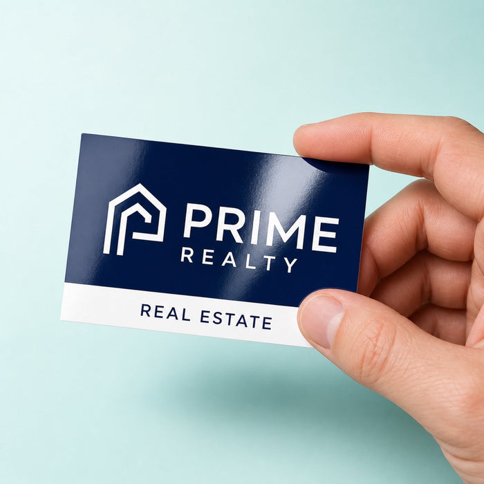 Premium High-Gloss Business Cards, 16pt cardstock, UV coating