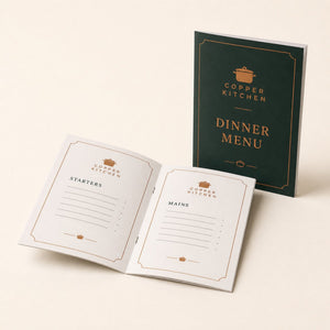 Premium Matte Booklets 8.5x5.5, 100lb silk text, matte finish, shown in an alternate use