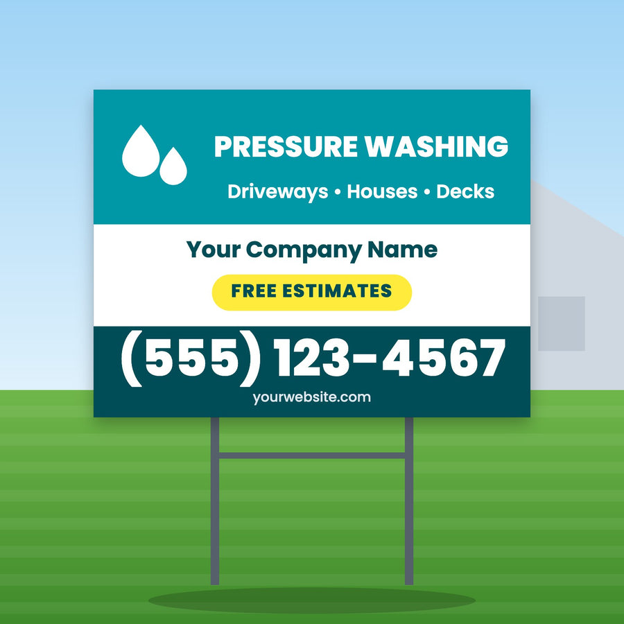 Pressure Washing Yard Sign Design 1