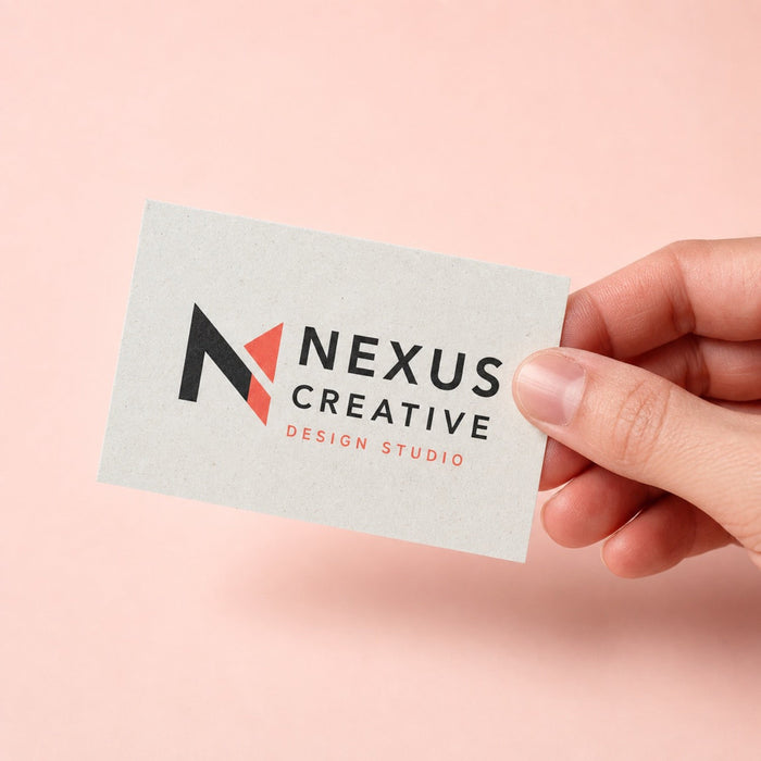 Recycled Business Cards held in hand showing its 3.5 x 2 inches size