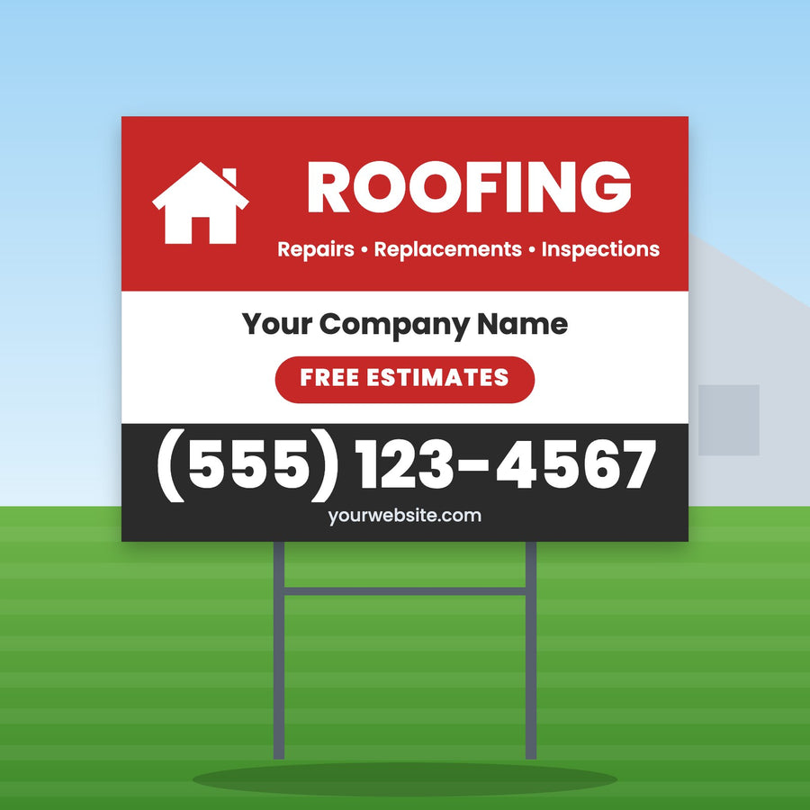 Roofing Yard Sign Design 1