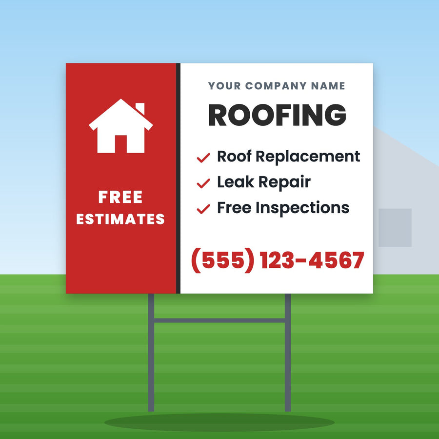 Roofing Yard Sign Design 2