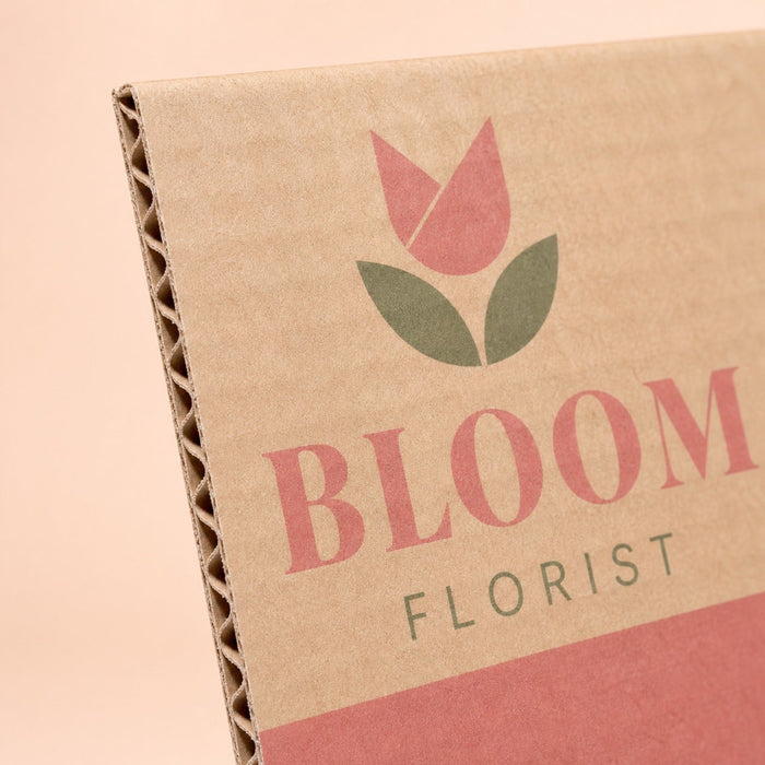 Close-up of the direct print on corrugated board on Supply Boxes