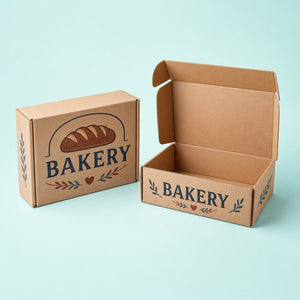 Supply Boxes printed as a bakery box with a simple illustrated mark