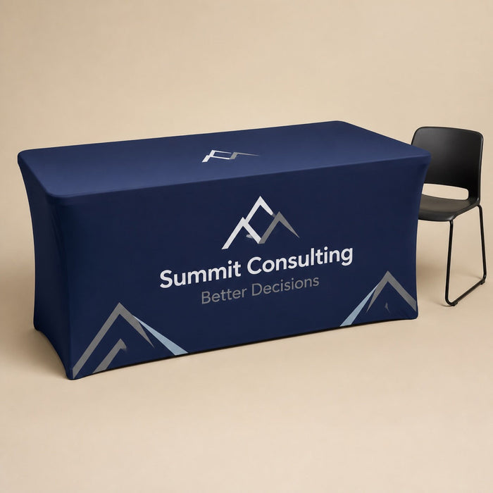 Table Covers 6 ft, printed polyester, fits a standard 6 ft folding table