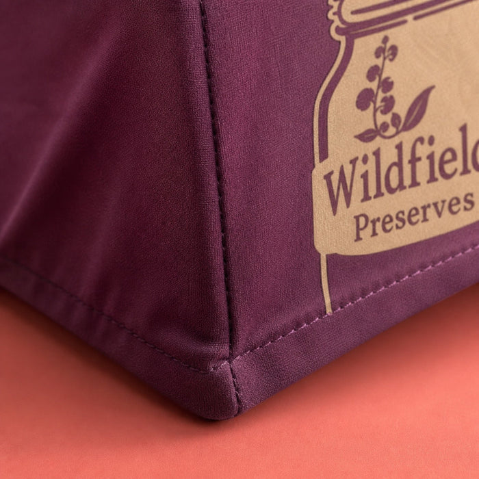 Table Covers 8 ft, printed polyester, fits a standard 8 ft folding table