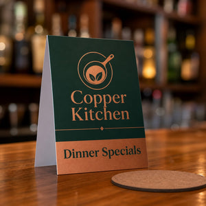 Table Tent Cards, 14PT card, matte finish, 4x6.25 and 5x5.5