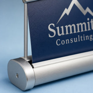 Tabletop Pull-Up Banner, 13oz matte vinyl, 11 x 18 inches