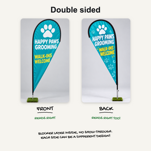 Teardrop flag double sided