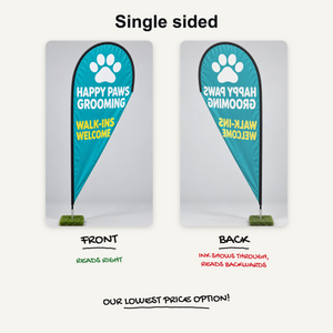 Teardrop flag single sided