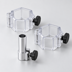 Tent flag mounting kit: two hex clamps and a pole connector