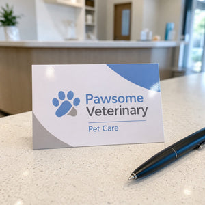 Writable High-Gloss Business Cards, 14pt C1S stock, UV front, 3.5 x 2 inches