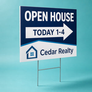 Yard Signs 8mm, 8mm corrugated plastic (coroplast), 6x24 to 48x48, shown in an alternate use