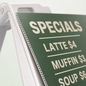 Close-up of the direct-print rigid substrate on A-Frame Signs