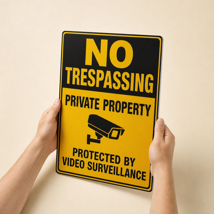 Aluminum Signs held in hand showing its 18 x 24 inches size