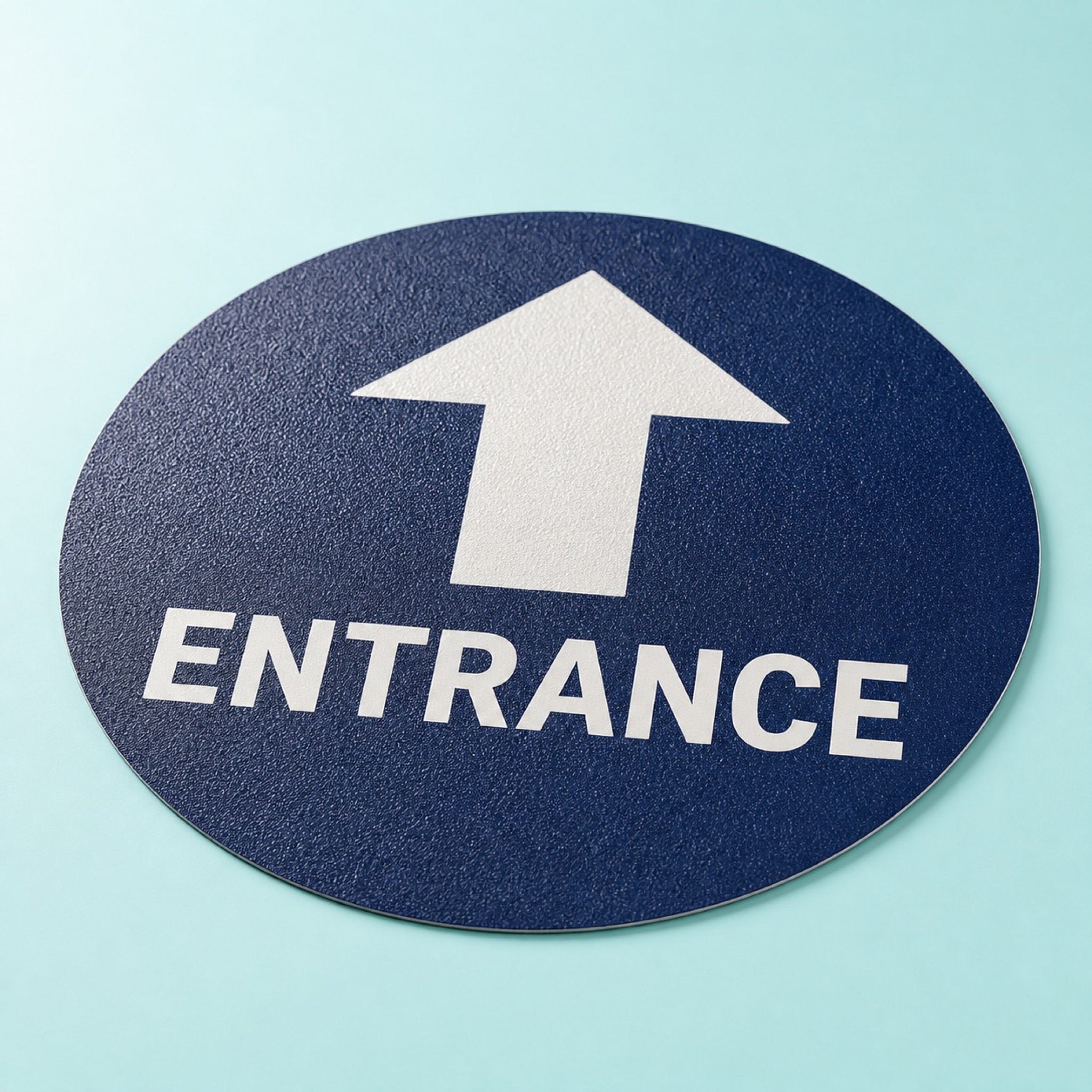 Anti-Slip Floor Decals printed as a directional floor arrow with the word ENTRANCE