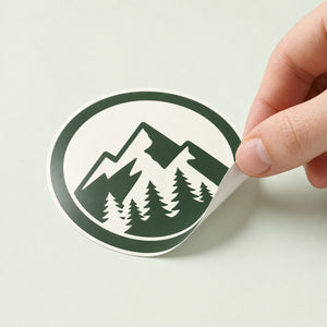Custom Stickers held in hand showing its 3 x 3 inches size