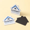 Cut to Shape Magnets 30mil printed on 30mil flexible magnetic sheet cut to a custom outline, 4 x 4 inches, shown at an angle