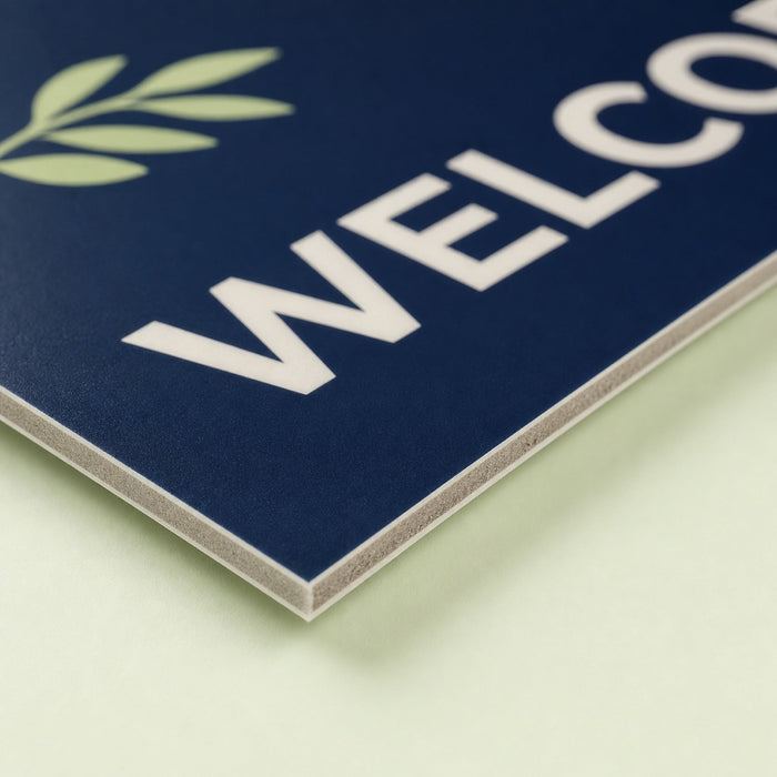 Close-up of the direct-print rigid substrate on Display Boards 24pt