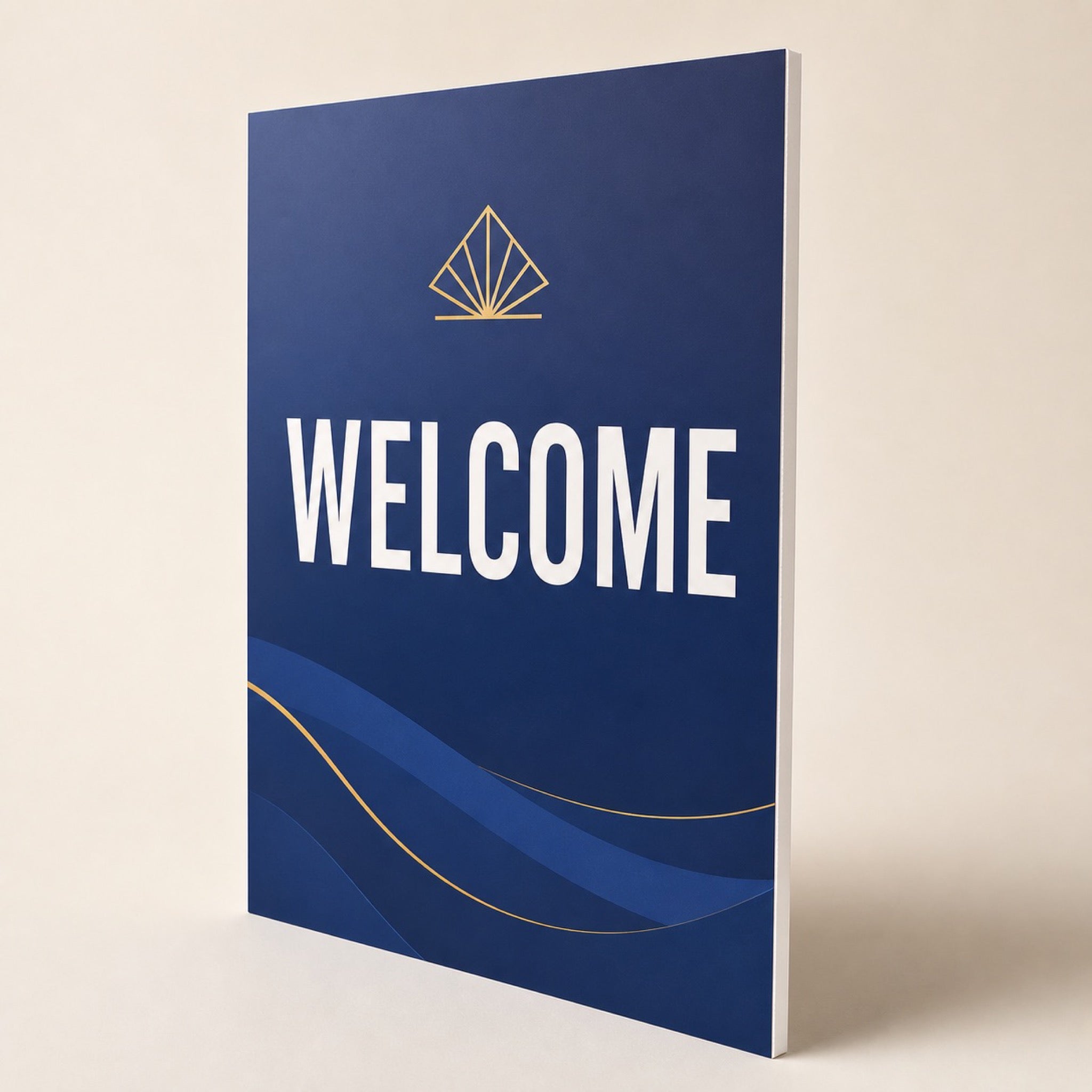 Display Boards 40pt printed on 40PT extra thick pressed display board, 24 x 36 inches, shown at an angle