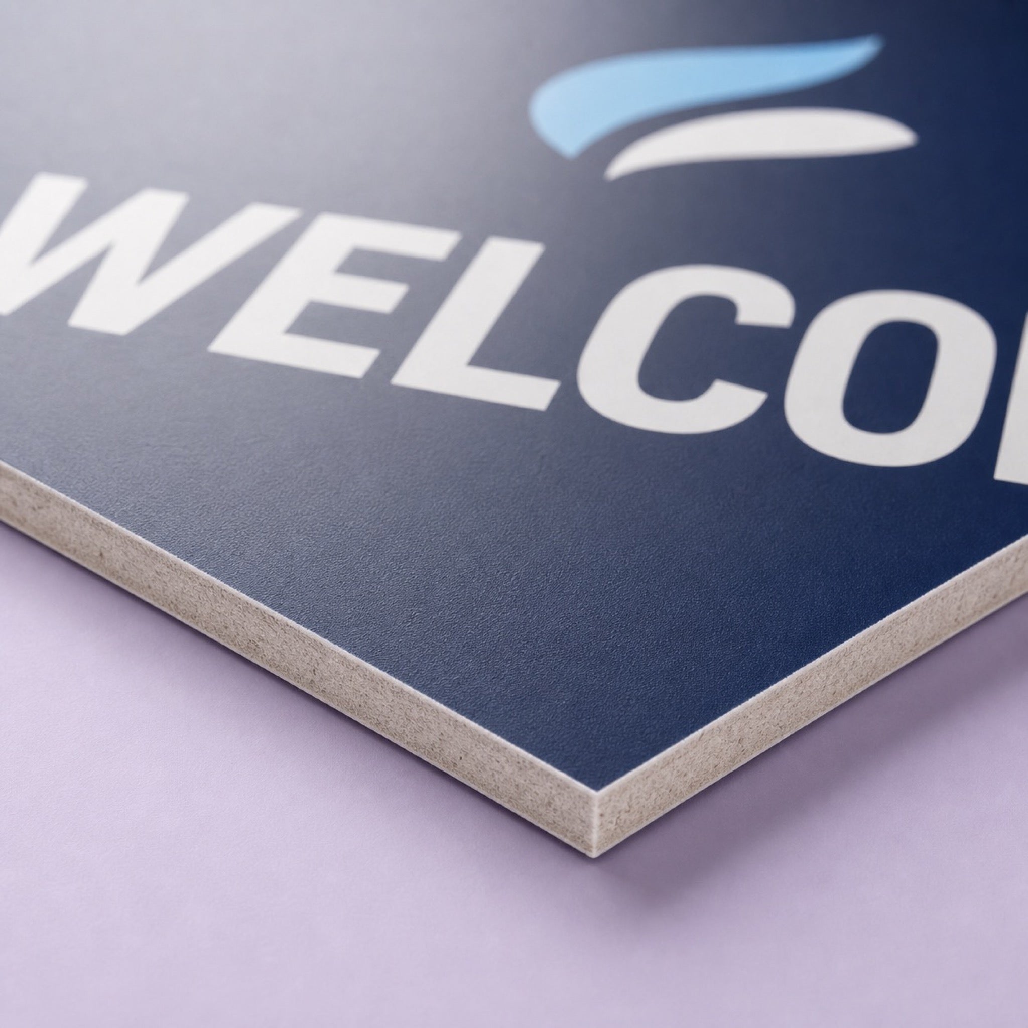 Close-up of the direct-print rigid substrate on Display Boards 40pt