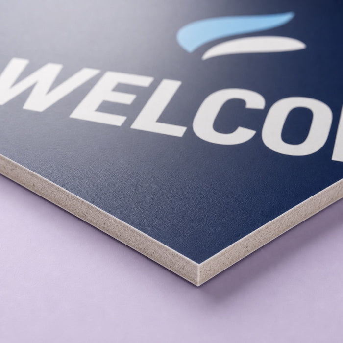 Close-up of the direct-print rigid substrate on Display Boards 40pt