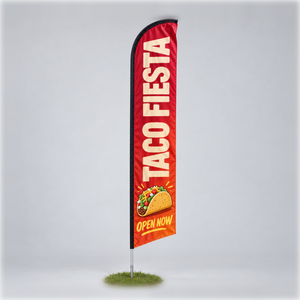 Econo feather flag, 16 ft, on a ground stake