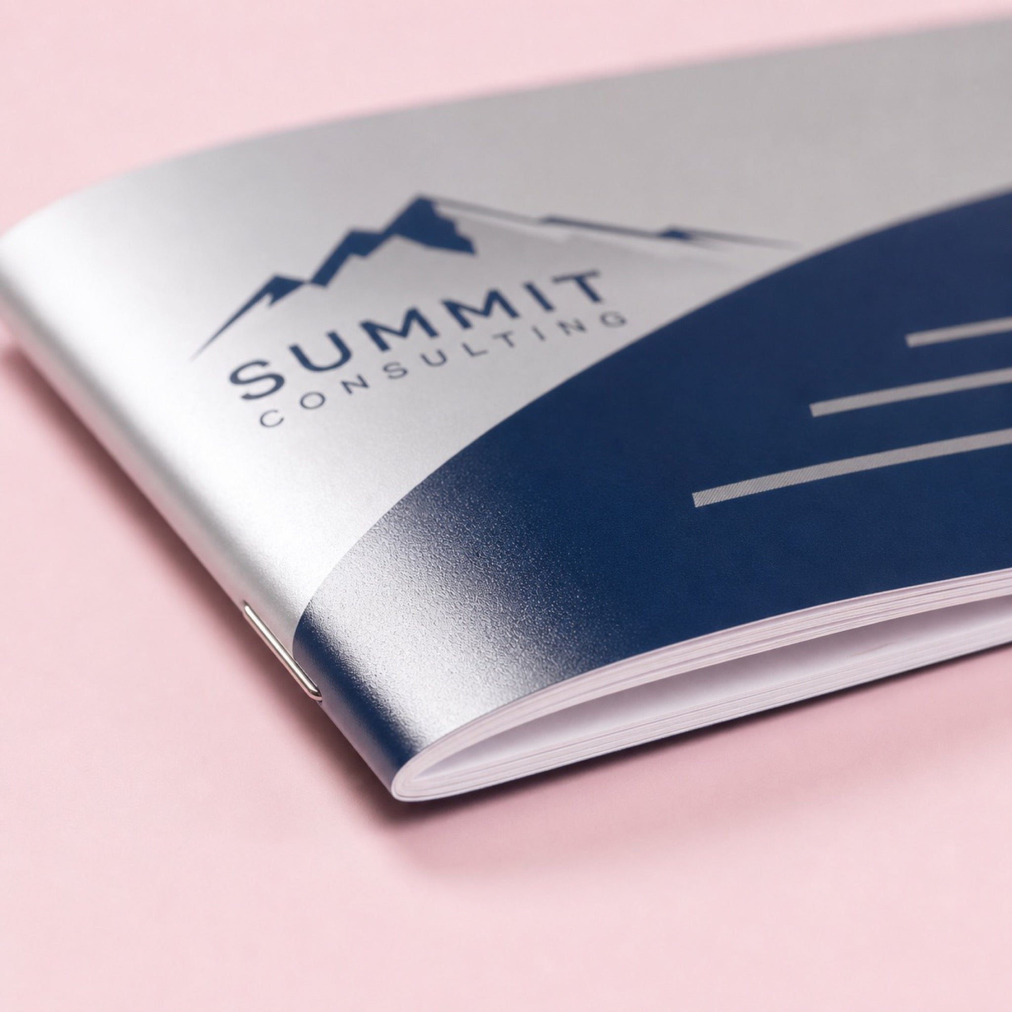 Close-up of the economy coated stock on Economy Booklets 8.5x5.5