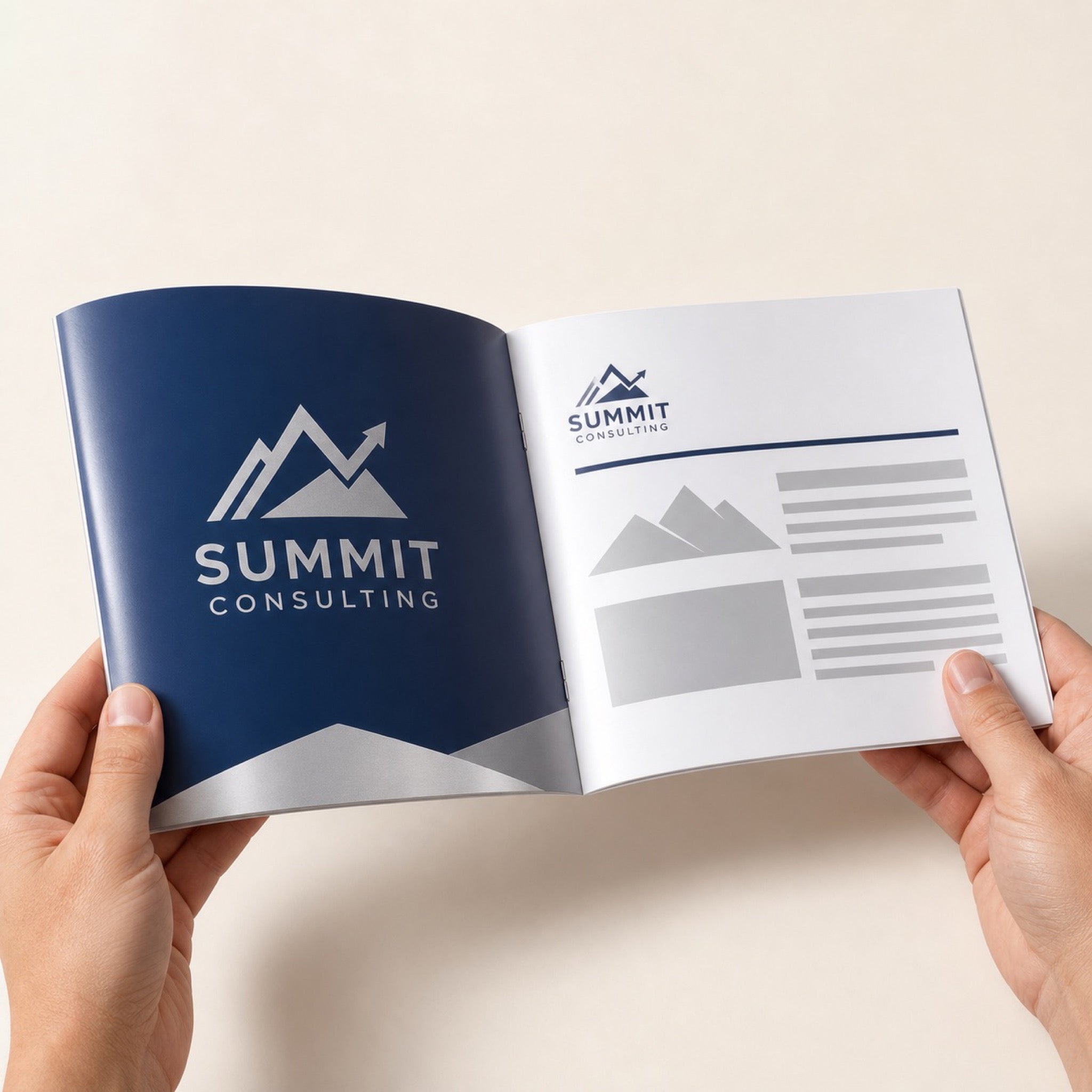 Economy Booklets 8.5x5.5 held in hand showing its 8.5 x 5.5 inches size