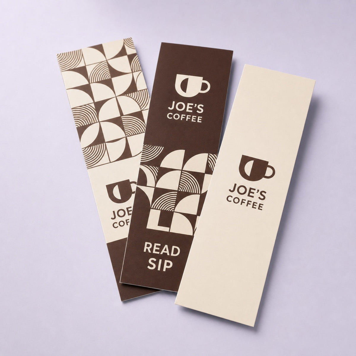 Economy Bookmarks printed on 14PT card stock, 2 x 6 inches, shown at an angle