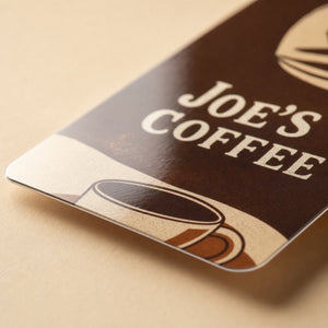 Close-up of the gloss laminate film on Gloss Laminated Bookmarks