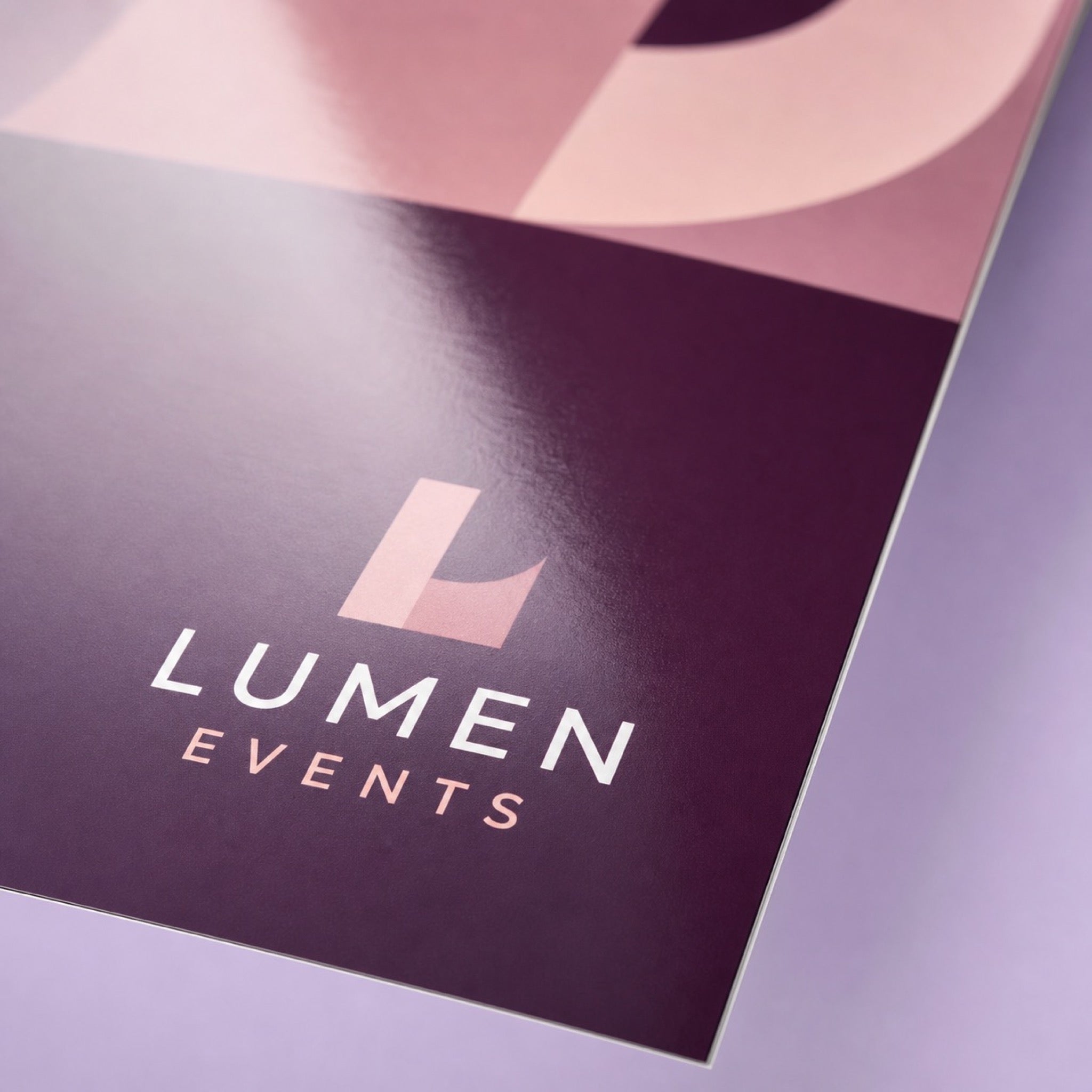 Close-up of the gloss UV coating on Glossy Brochures