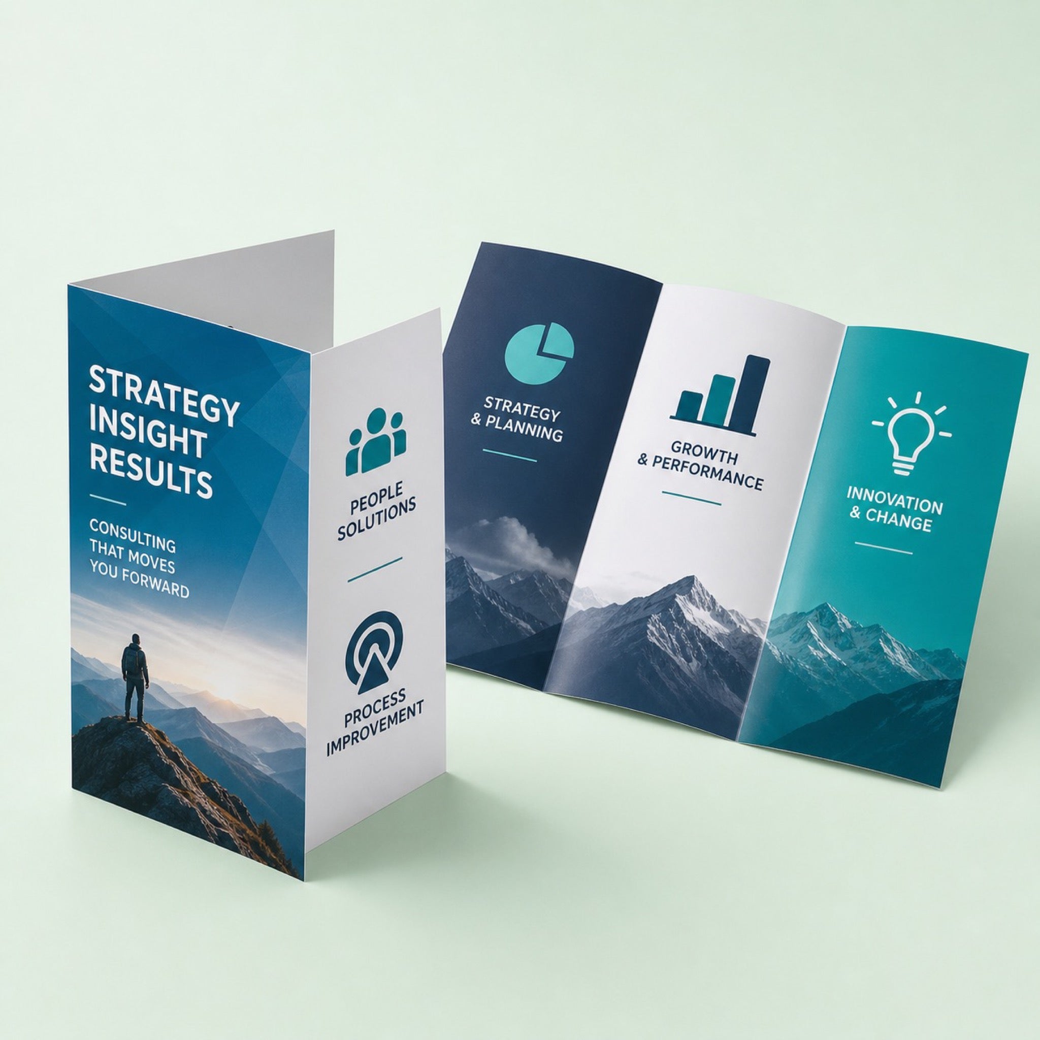 Glossy Brochures printed as a services overview brochure for a consultancy