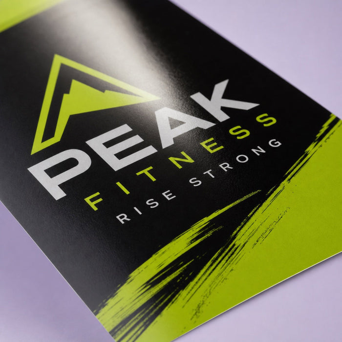 Close-up of the gloss UV coating on Glossy Flyers