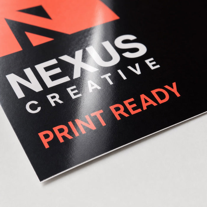 Close-up of the gloss UV coating on Glossy Paper Digital Sheets 12x18