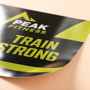 Close-up of the gloss UV coating on Glossy Posters