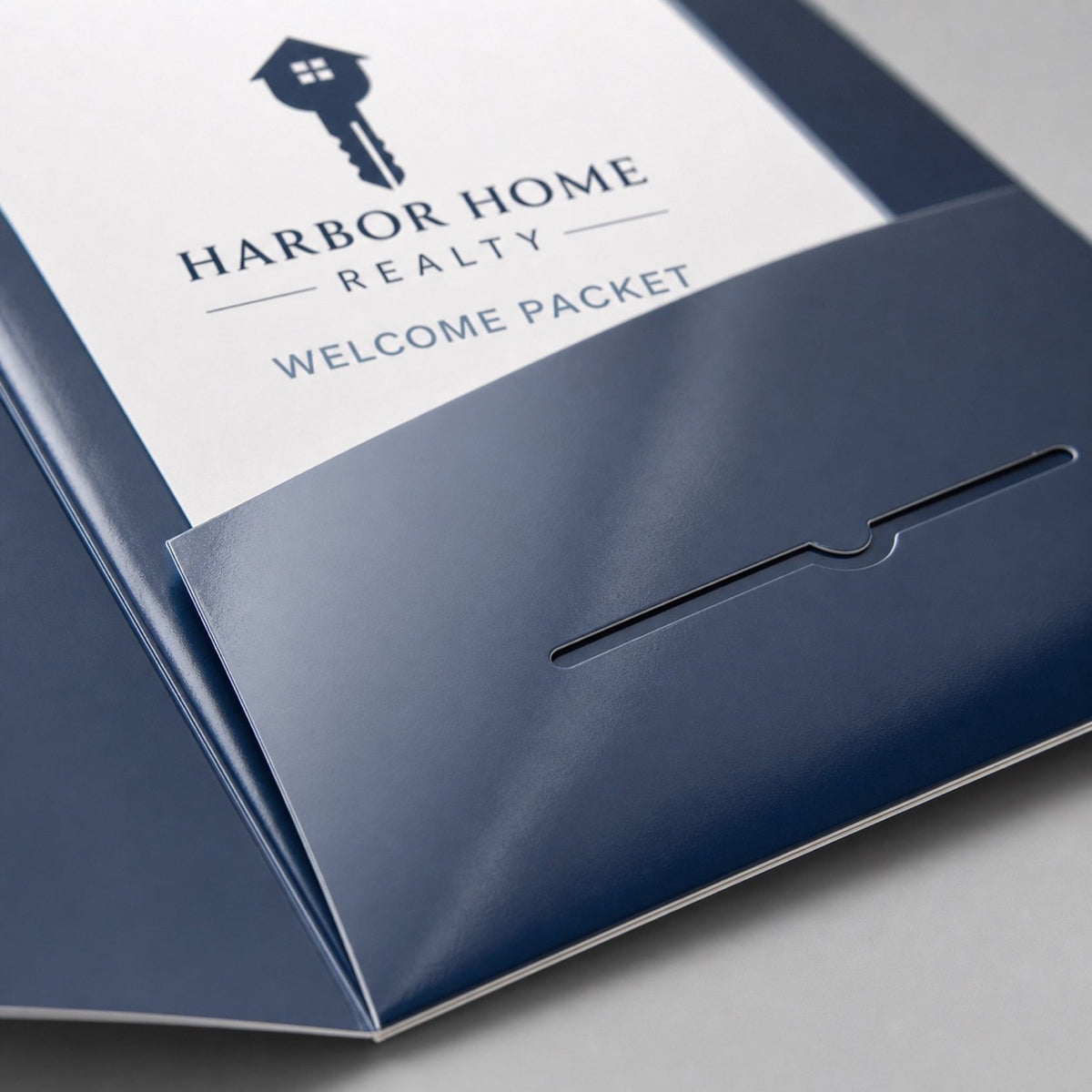 Close-up of the gloss UV coating on Glossy Presentation Folders